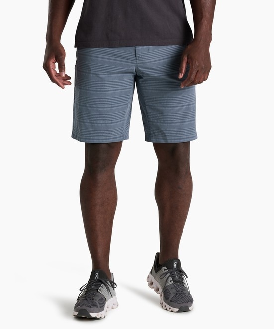 KUHL Upriser Short Charcoal Blue Stripe Front