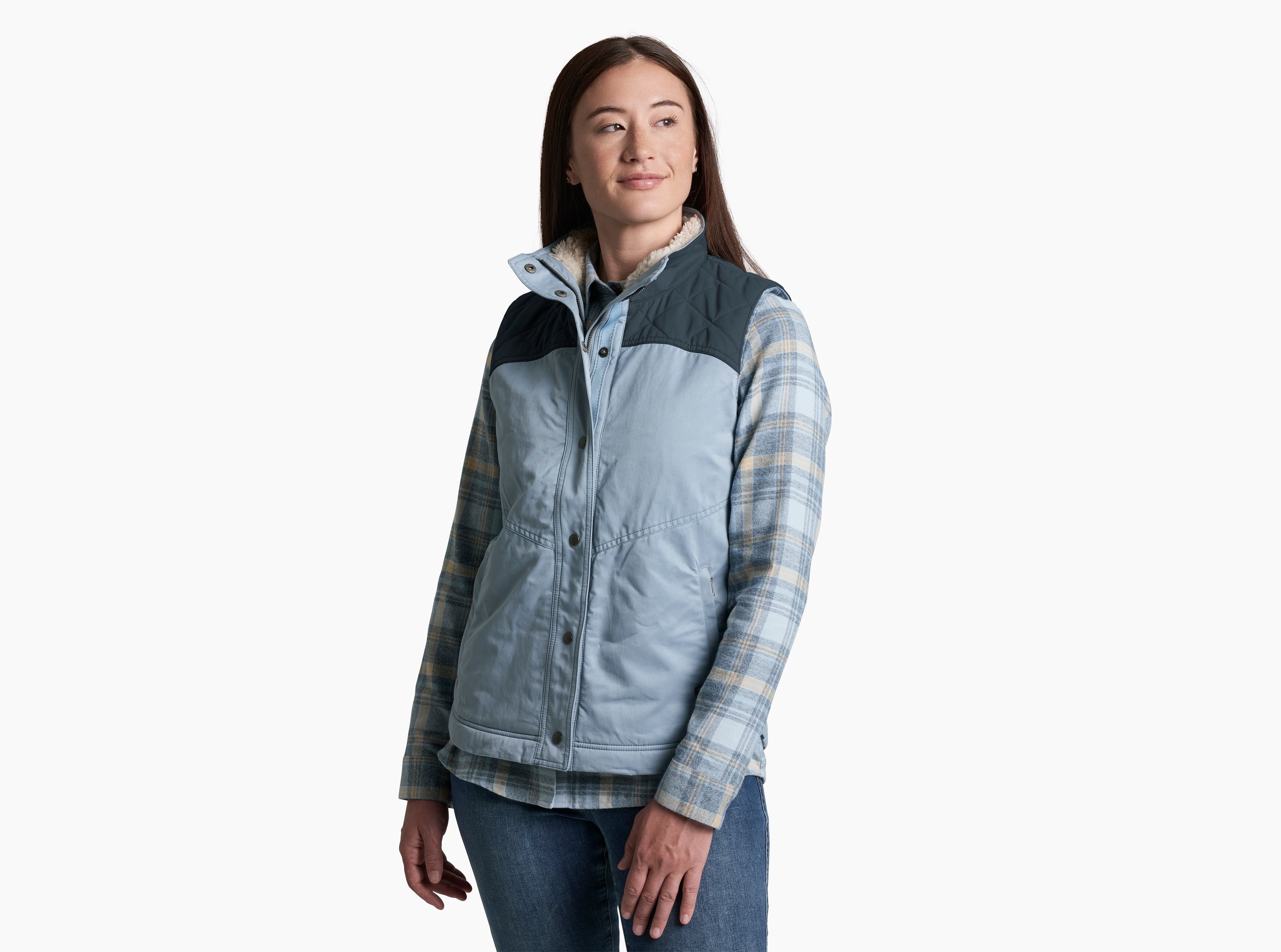 KUHL W's Celeste Lined Vest WINTER SKY / MUTINY BLUE Front