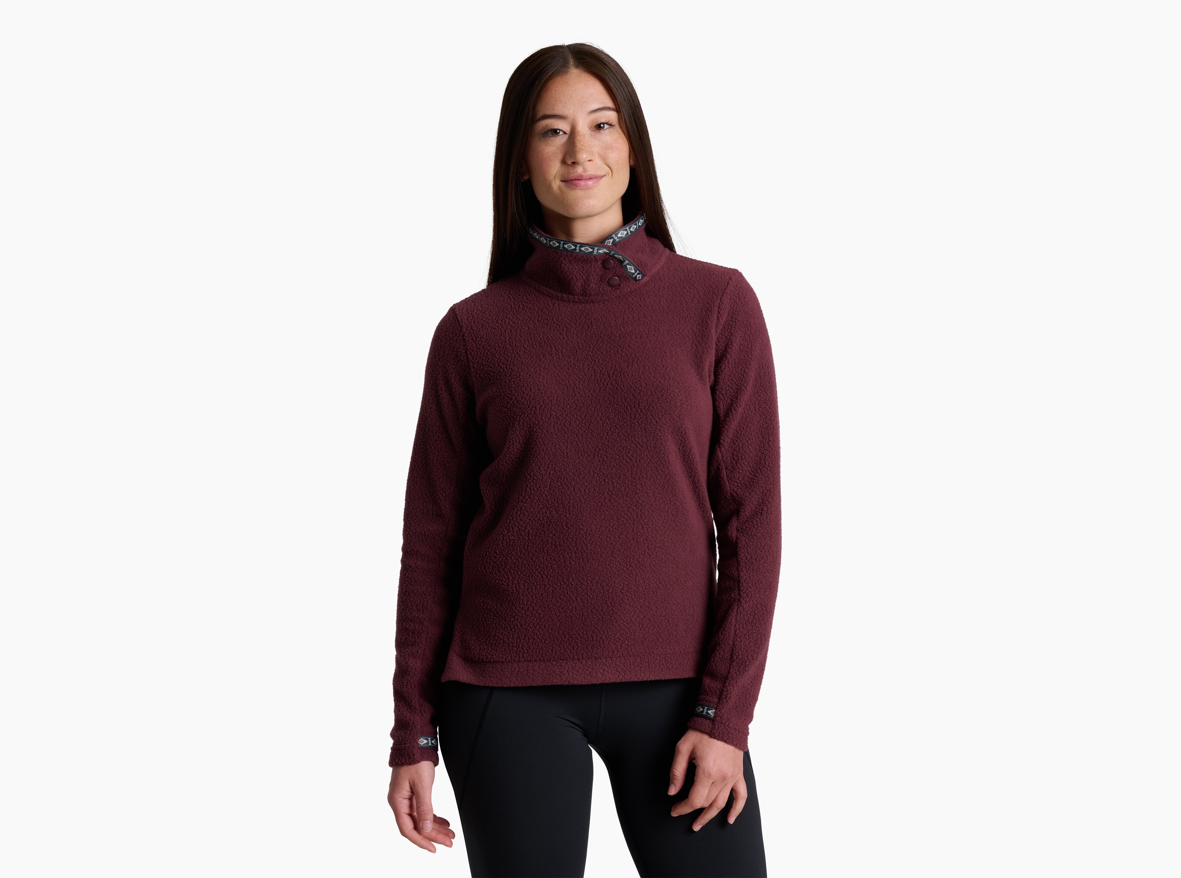 KUHL Hygge Snap Pullover RAISIN Front