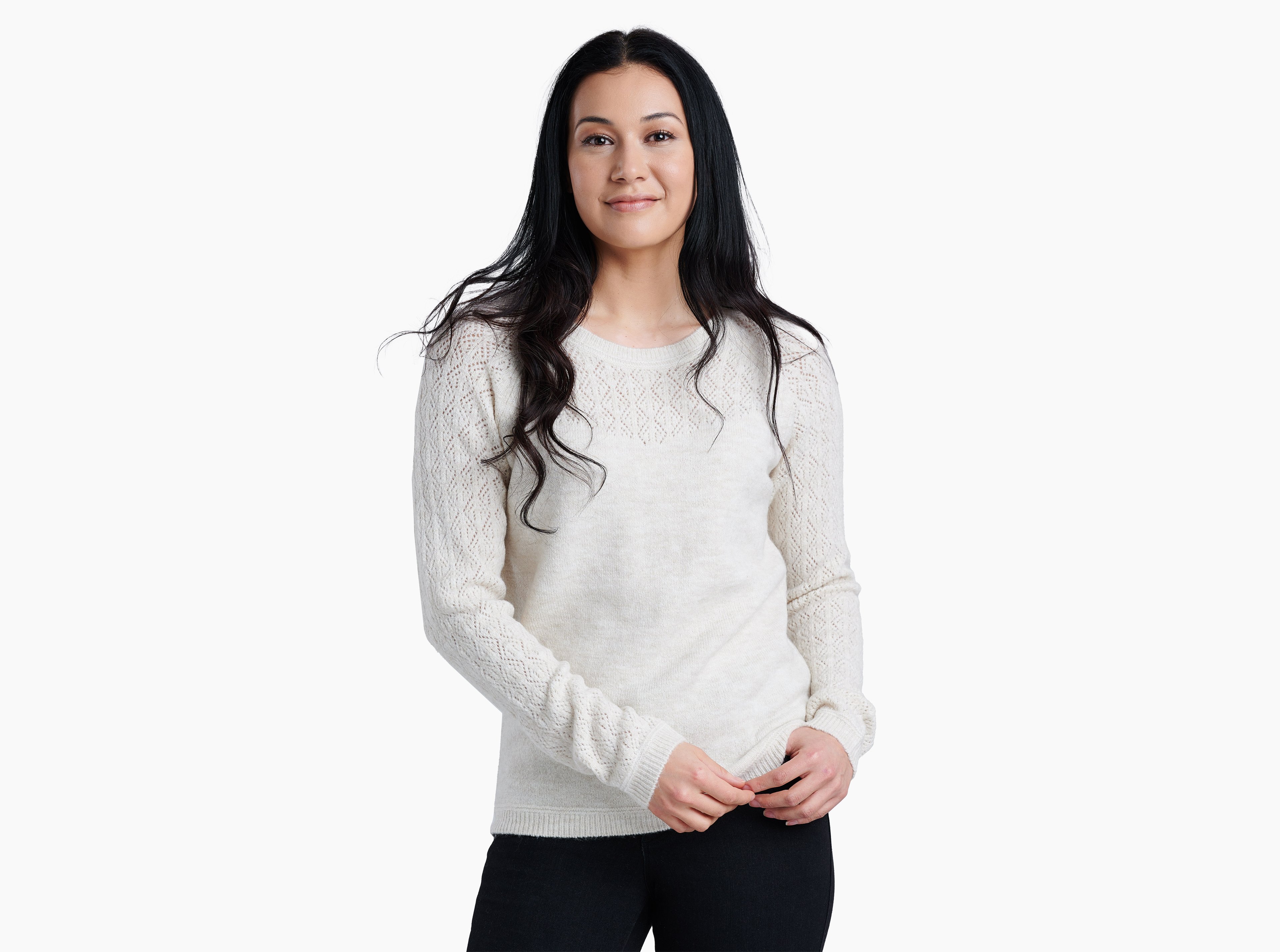 KUHL Sonata Pointelle Sweater STONE Front