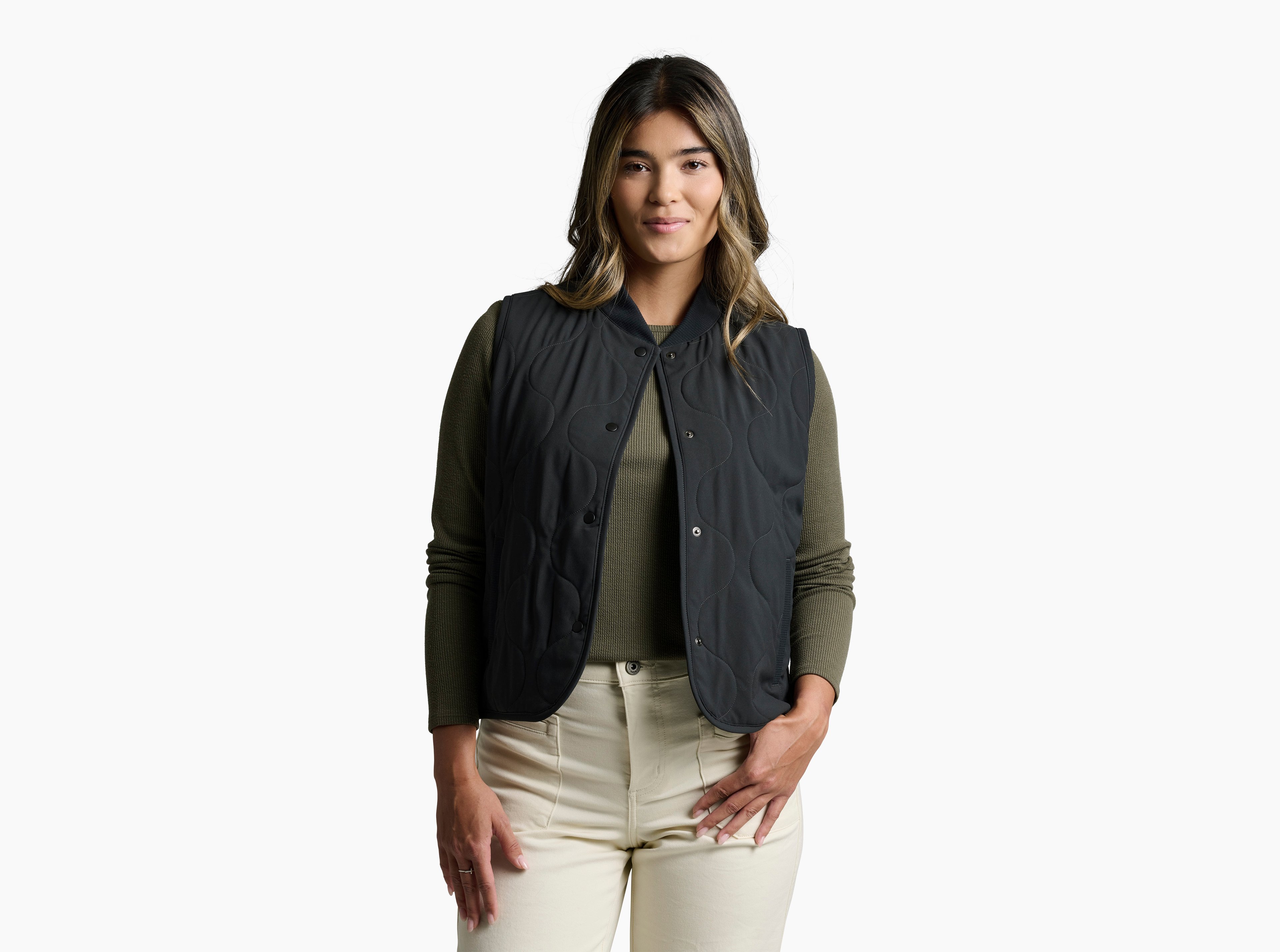 KUHL Scout Quilted Vest BLACK Front