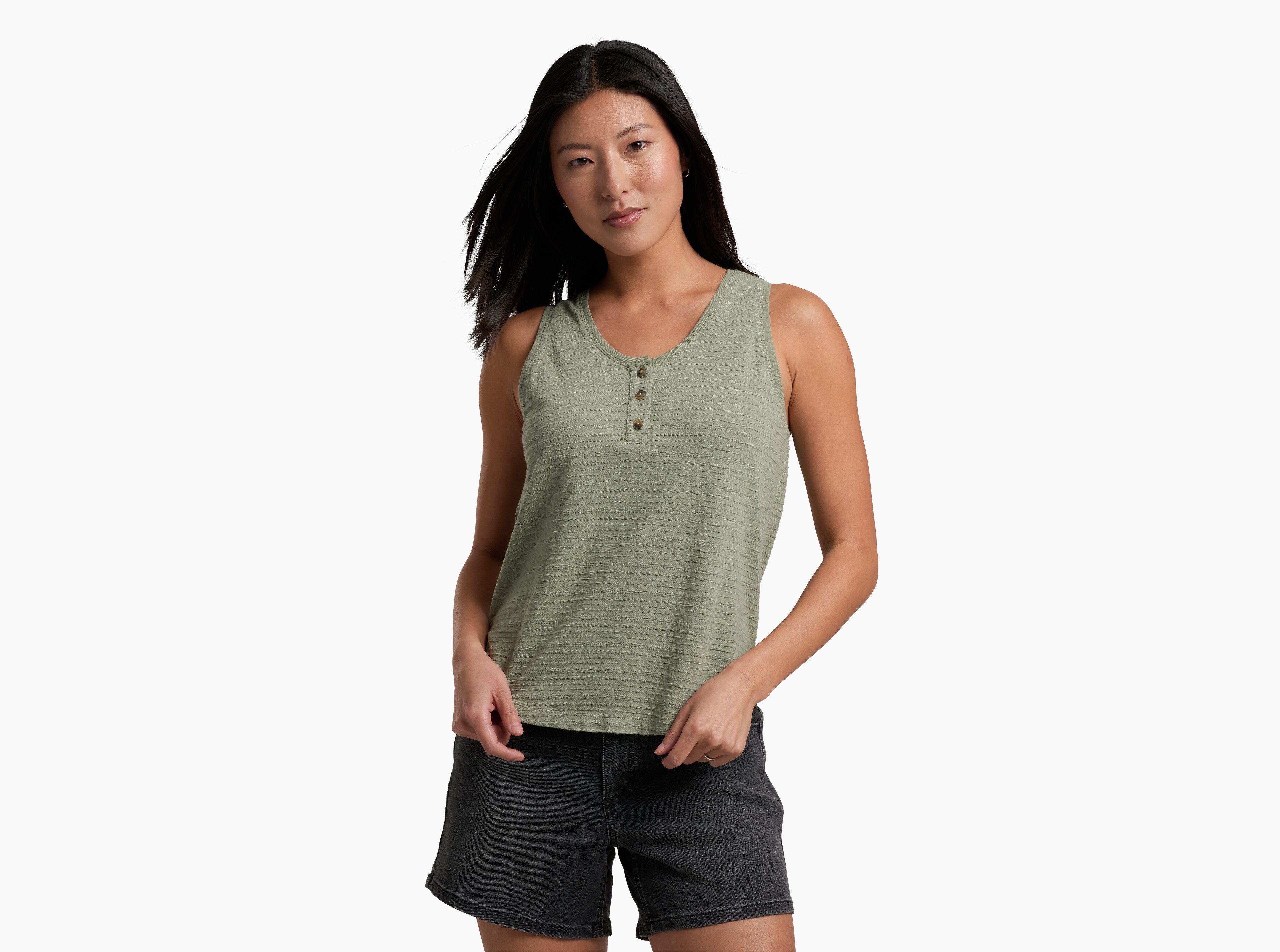 KUHL Willa Henley Tank SLATE GREEN Front