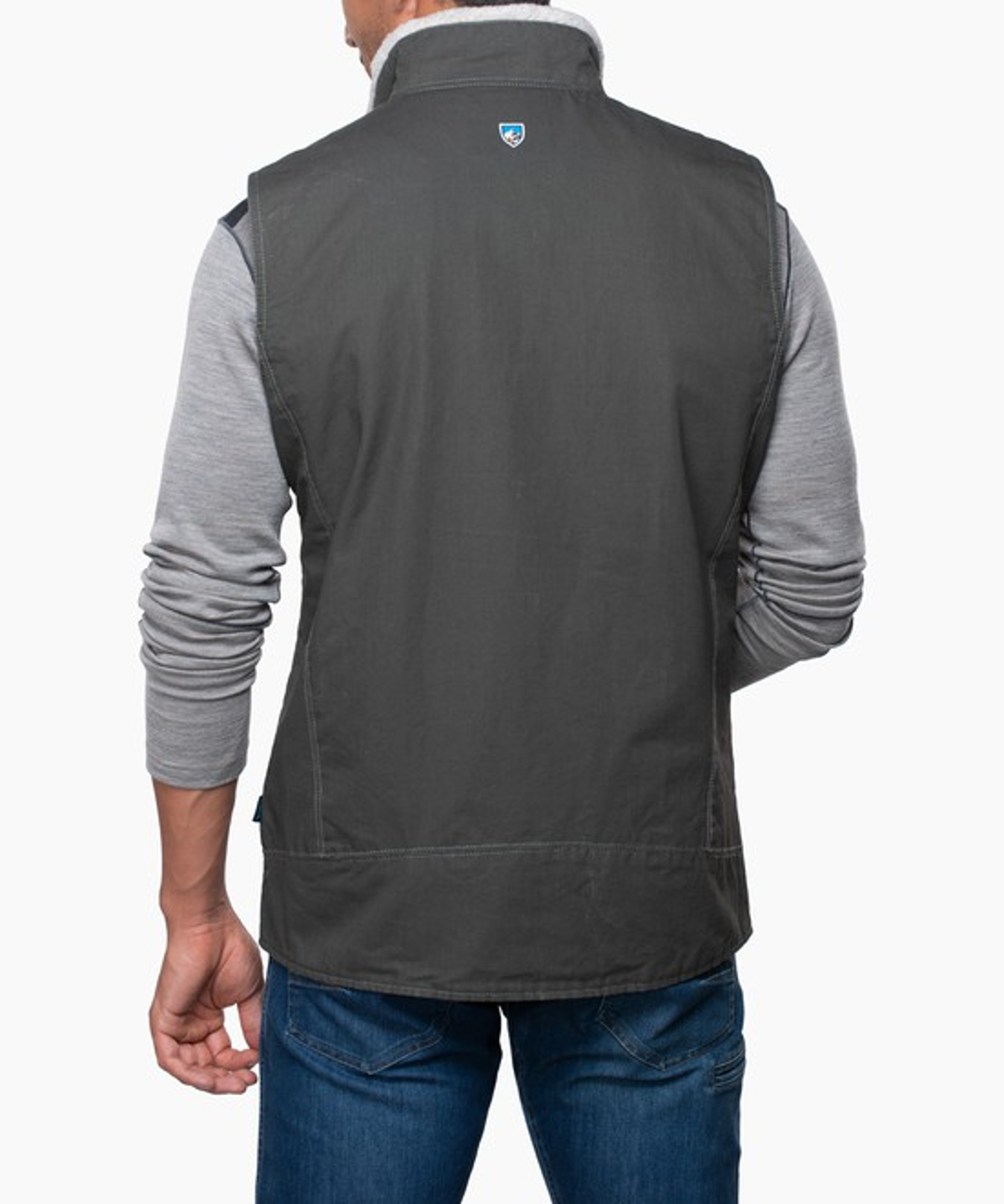 KUHL Burr Vest Lined Gun Metal Back
