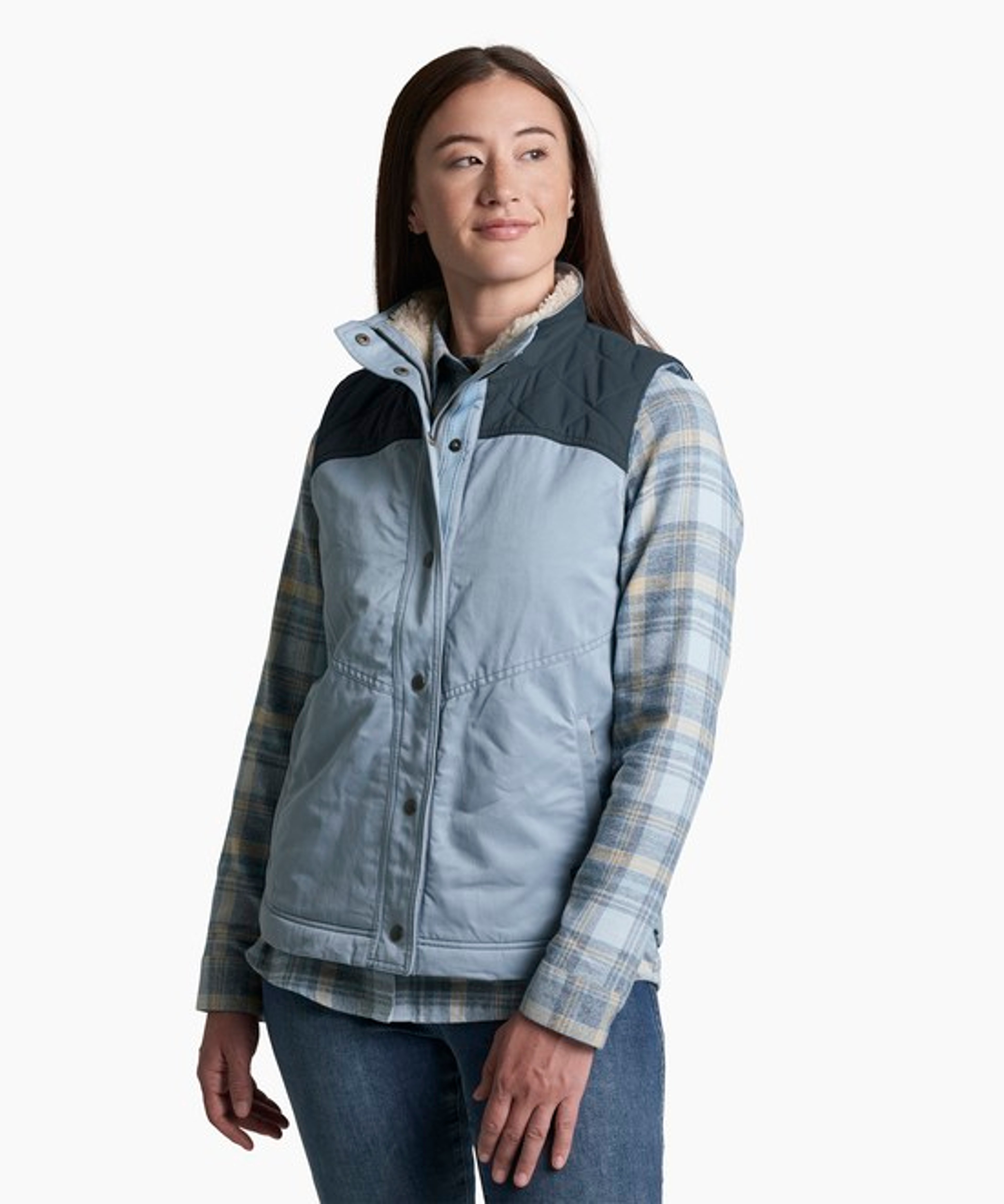 KUHL W's Celeste Lined Vest Winter Sky / Mutiny Blue Front