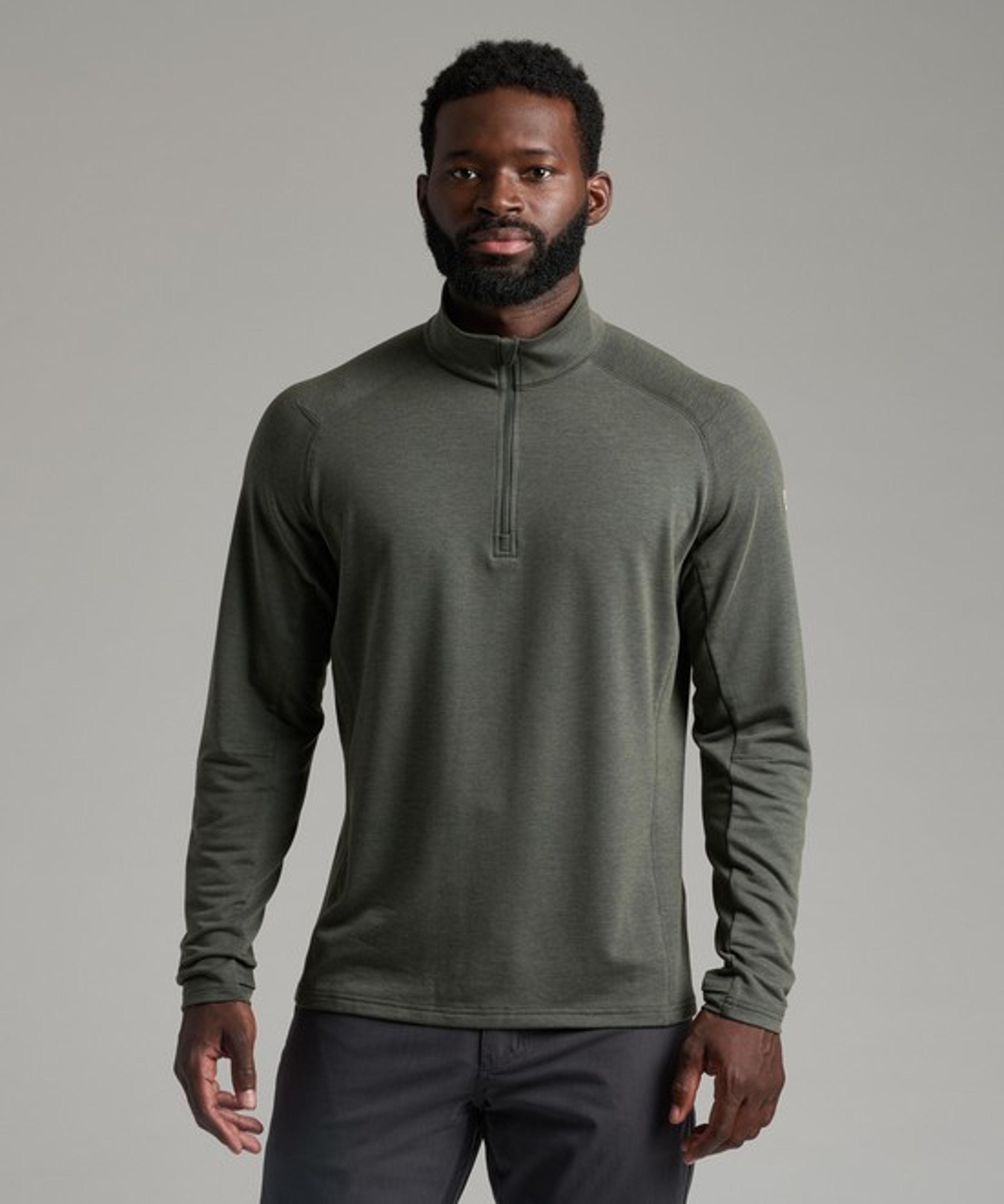 KUHL Influx 1/4 Zip Moss Stone Front
